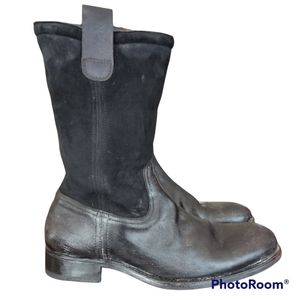 n.d.c. hand man leather and suede boots line with sherpa black Size 13